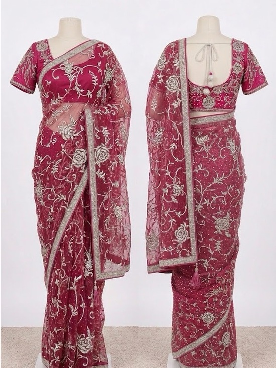 Other - Stunning Saree with Swarovski Crystal, Blouse & petticoat| Chest 36